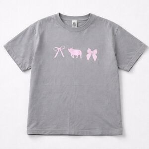 Comfort Colors Girl's Gray Tee with Pink Graphics NWT